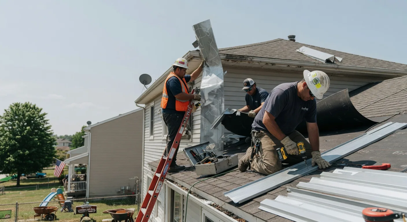 Storm Damage Metal Roof Repair in South Kingstown, RI